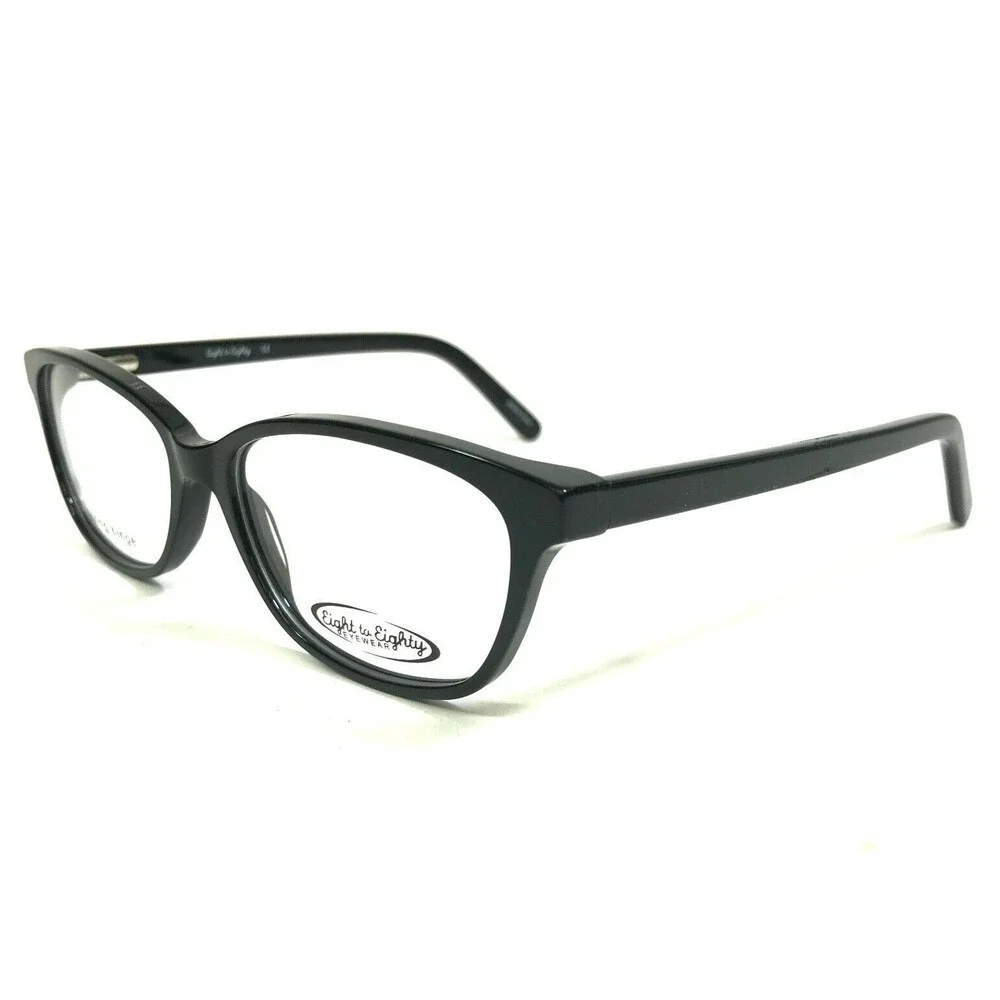 Eight to Eighty Eyeglasses Frames JOY Black Square Full Rim 52-16-140